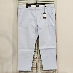 NWT BEN SHERMAN Pant Mens 42x30 Cerulean Blue Stretch Straight Fit Chino Trouser